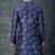 navy blue  kurta dhoti  set for men with embroidered work