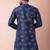 navy blue  kurta dhoti  set for men with embroidered work