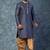 navy blue  kurta dhoti  set for men with embroidered work