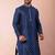 navy blue  kurta dhoti  set for men with embroidered work