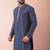 navy blue  kurta dhoti  set for men with embroidered work