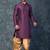 purple kurta dhoti  set for men with embroidered work