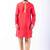 red dupion kurta pyjama set for men with printed design