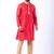 red dupion kurta pyjama set for men with printed design