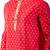 red dupion kurta pyjama set for men with printed design