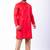 red dupion kurta pyjama set for men with printed design
