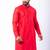 red dupion kurta pyjama set for men with printed design