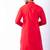 red dupion kurta pyjama set for men with printed design