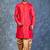 red dupion kurta dhoti  set for men with embroidered work
