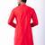 red dupion kurta pyjama set for men with printed design