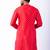 red dupion kurta pyjama set for men with printed design