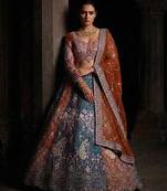 orange color Coding  Sequins Work With Cancan net Lehenga Choli set