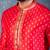 red dupion kurta dhoti  set for men with embroidered work