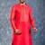 red dupion kurta dhoti  set for men with embroidered work