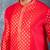 red dupion kurta dhoti  set for men with embroidered work
