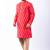 red dupion kurta pyjama set for men with printed design