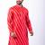 red dupion kurta pyjama set for men with printed design