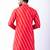 red dupion kurta pyjama set for men with printed design