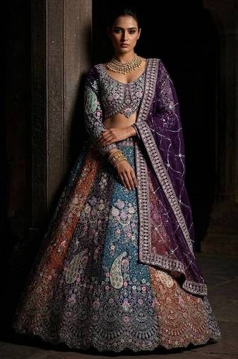  purple color Coding  Sequins Work With Cancan net Lehenga Choli set