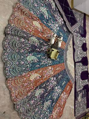  purple color Coding  Sequins Work With Cancan net Lehenga Choli set 2