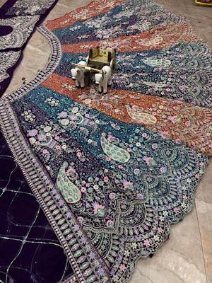  purple color Coding  Sequins Work With Cancan net Lehenga Choli set 3