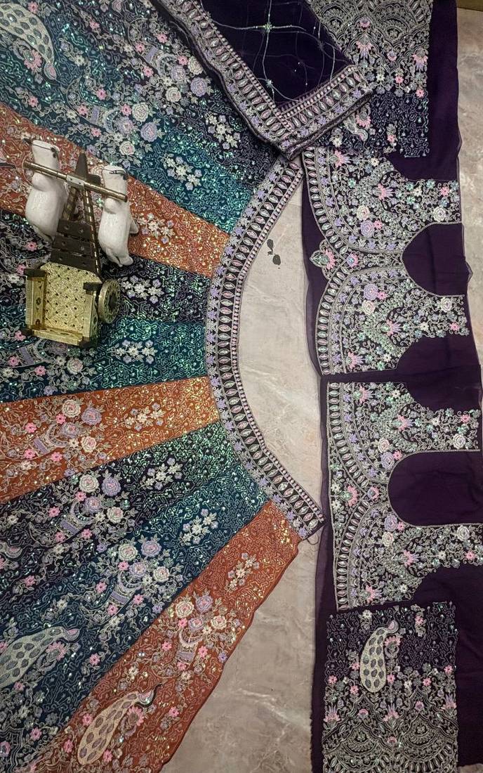  purple color Coding  Sequins Work With Cancan net Lehenga Choli set