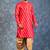 red dupion kurta dhoti  set for men with embroidered work
