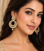 Aabha Crescent Kundan Earrings