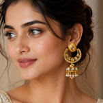 Gold Meenakari Premium Kundan Jhumka