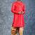 red dupion kurta dhoti  set for men with embroidered work