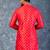 red dupion kurta dhoti  set for men with embroidered work