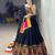 BLACK RAYON COTTON EMBROIDERY  SEMI STICHED NAVRATRI CHANIYA CHOLI