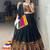 BLACK RAYON COTTON EMBROIDERY  SEMI STICHED NAVRATRI CHANIYA CHOLI