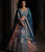 Teal color Coding  Sequins Work With Cancan net Lehenga Choli set