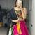 RANI PINK RAYON COTTON EMBROIDERY NAVRATRI CHANIYA CHOLI- full stitched free size