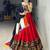 RED RAYON COTTON EMBROIDERY NAVRATRI CHANIYA CHOLI- full stitched free size
