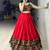 RED RAYON COTTON EMBROIDERY NAVRATRI CHANIYA CHOLI- full stitched free size