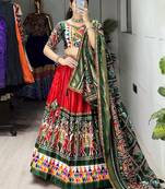 MULTICOLOR  DHOLA SILK EMBROIDERY  SEMI STICHED NAVRATRI CHANIYA CHOLI