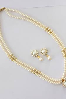 Real Pearls Double String Pearls Set 