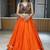 ORANGE RAYON COTTON EMBROIDERY NAVRATRI CHANIYA CHOLI- full stitched free size