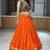 ORANGE RAYON COTTON EMBROIDERY NAVRATRI CHANIYA CHOLI- full stitched free size