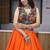 ORANGE RAYON COTTON EMBROIDERY NAVRATRI CHANIYA CHOLI- full stitched free size