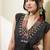 Black Cotton Kurta with Block Print Side Panels & Wide-Leg Palazzo Set