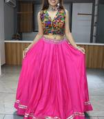 RED RAYON COTTON EMBROIDERY NAVRATRI CHANIYA CHOLI- full stitched free size