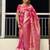 Pink soft silk blend saree with zari weaving meenakari design
