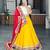 YELLOW  RAYON COTTON EMBROIDERY  SEMI STICHED NAVRATRI CHANIYA CHOLI