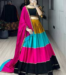 MULTI COLOR RAYON COTTON EMBROIDERY NAVRATRI TOP CHANIYA CHOLI- full stitched free size