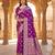 Wine soft silk blend saree with zari weaving meenakari design