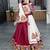 MAROON WHITE RAYON COTTON EMBROIDERY NAVRATRI TOP CHANIYA CHOLI- full stitched free size