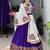 PURPLE WHITE RAYON COTTON EMBROIDERY NAVRATRI TOP CHANIYA CHOLI- full stitched free size